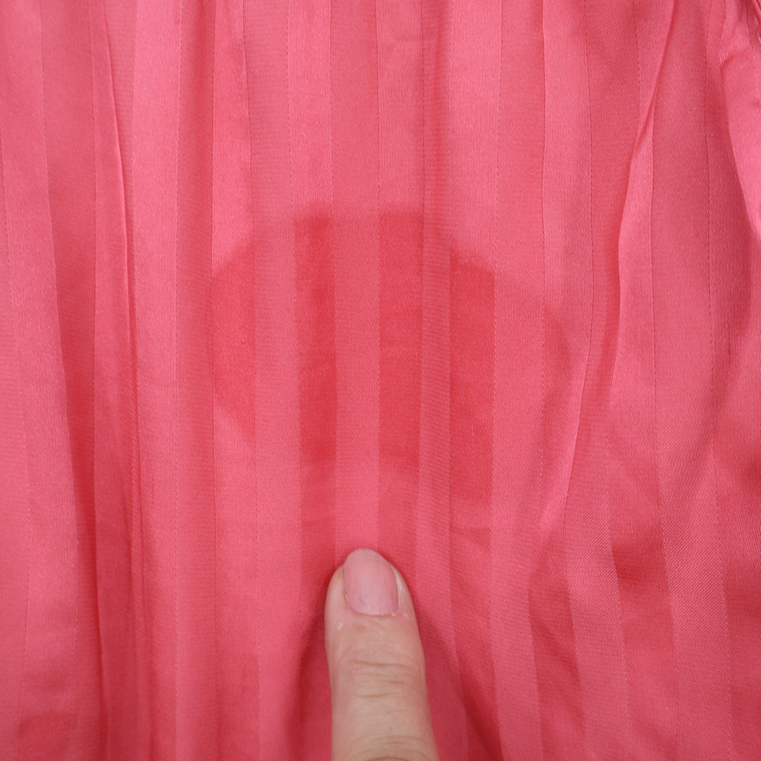 Auden Womens Coral Pink Satin Striped Sleep Shorts Size Large Pockets Drawstring