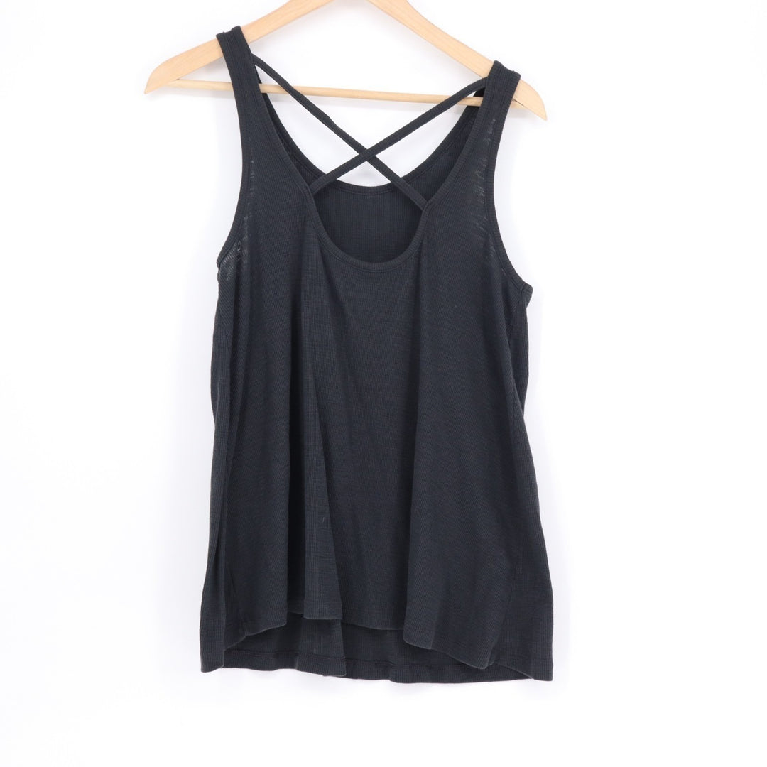 Xhilaration Sleepwear Tank Top Womens L Black Criscross Back Scoop Neck Pullover