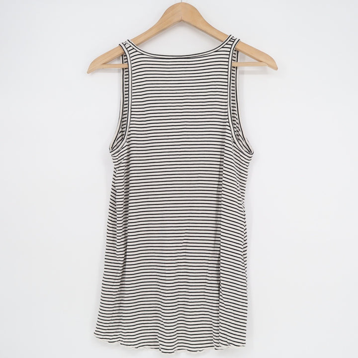 American Eagle Outfitters Soft & Sexy Tank Top Womens Medium White Black Striped