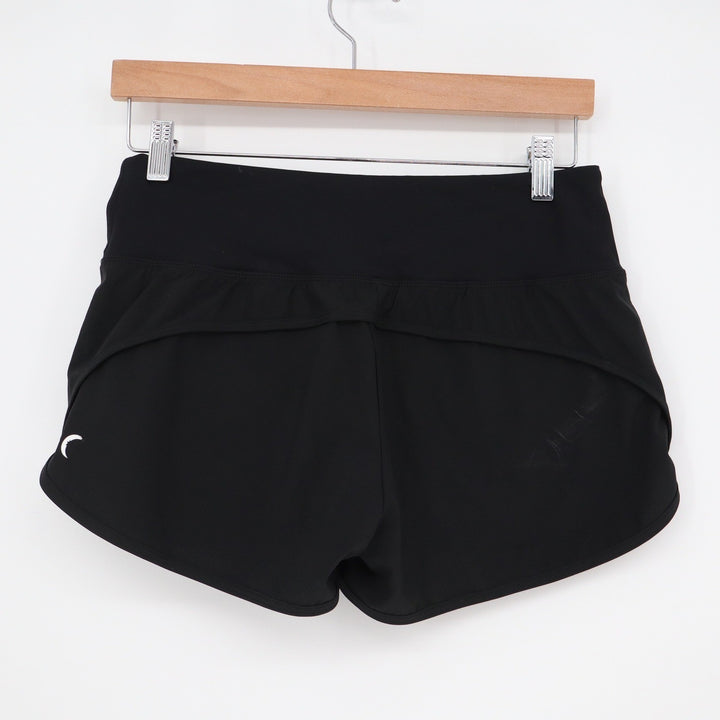 Zyia Active Running Shorts Womens Medium Black Athletic Curved Hem Excellent