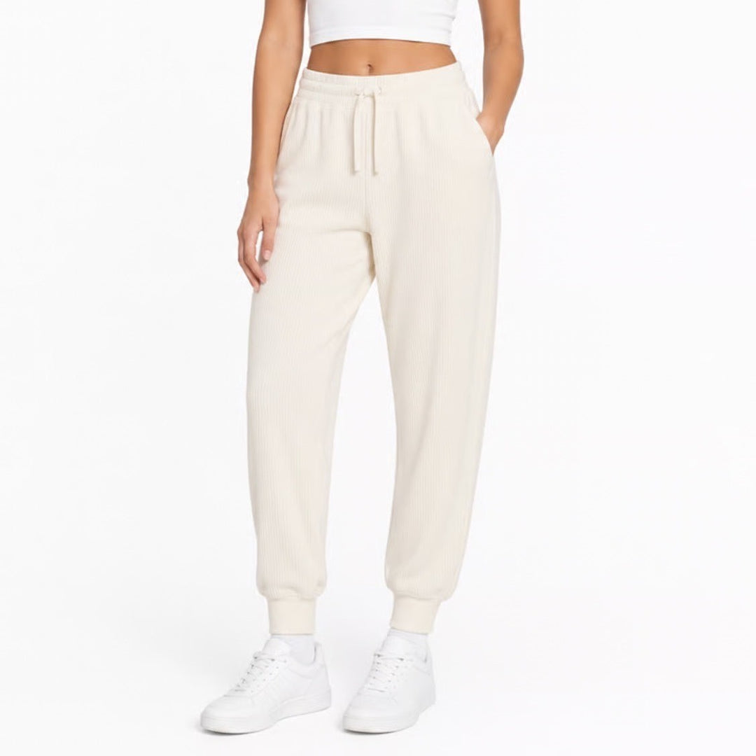 DSG So Soft Ottoman Jogger Womens XS Light Cream High Rise Ribbed Sweatpants NEW