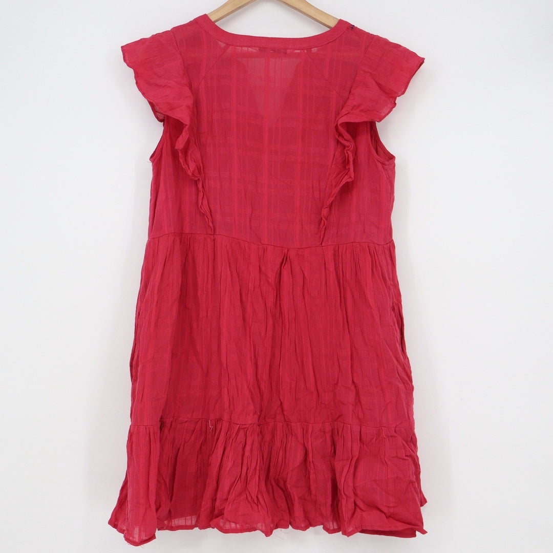 Sonoma Goods For Life Pink Embroidered Floral Babydoll Tiered Dress Medium