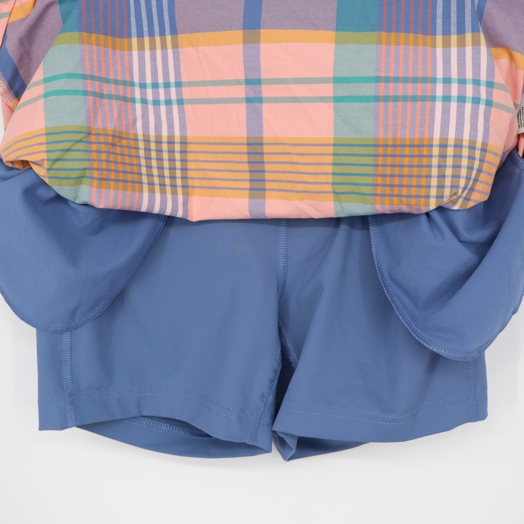 Walter Hagen P11 16" Lightweight Core Skort Modern Madras Plaid Womens XS NEW