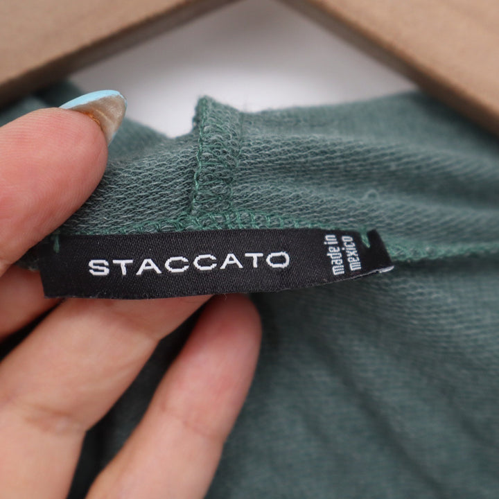 Staccato Hoodie Womens M Short Sleeve Pullover Green Heathered Athleisure