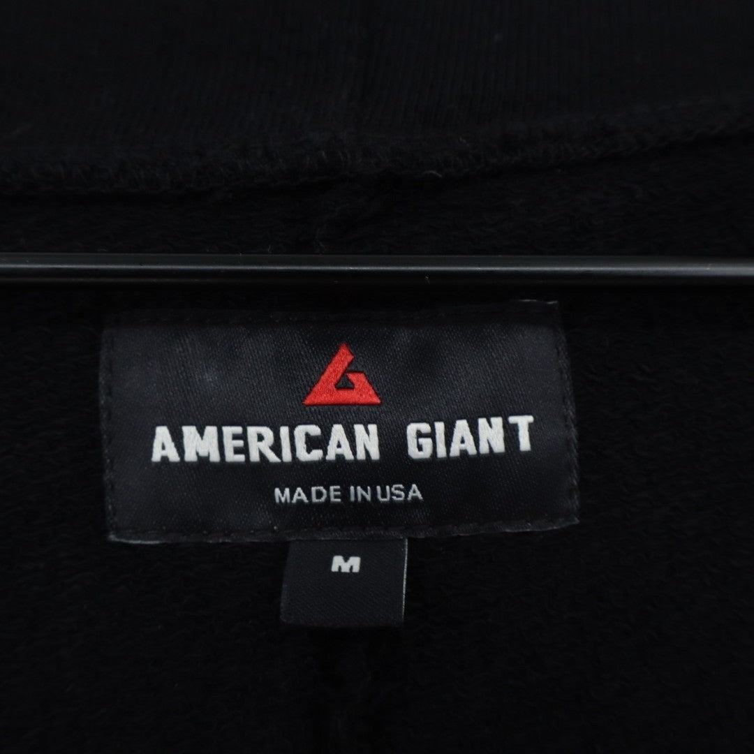 American Giant French Terry Cardigan Sweater Womens M Black Cotton Long Sleeve