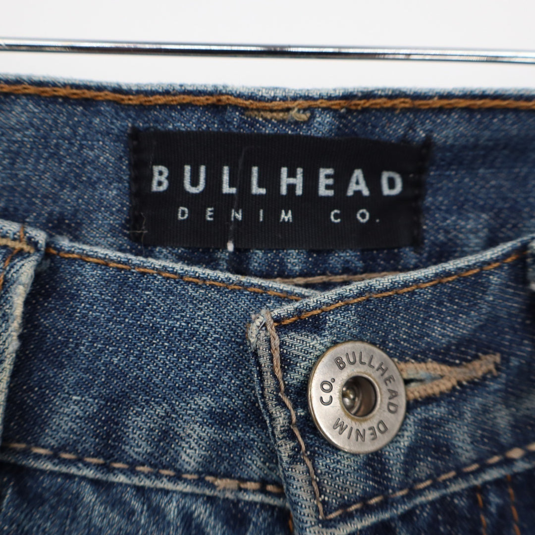 Bullhead Denim Co. Straight Jeans Mens 32x34 Blue Medium Wash Cotton Whiskered