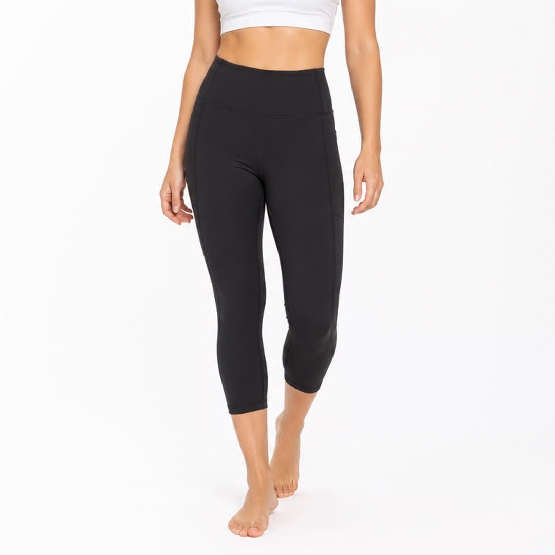 DSG Momentum Crop Womens XS Pure Black High Rise Athletic Leggings