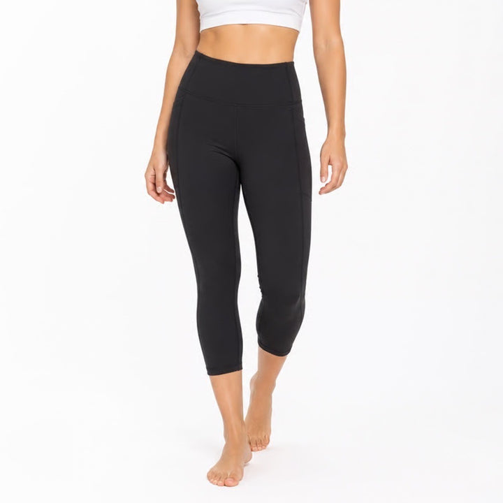 DSG Momentum Crop Womens XS Pure Black High Rise Athletic Leggings