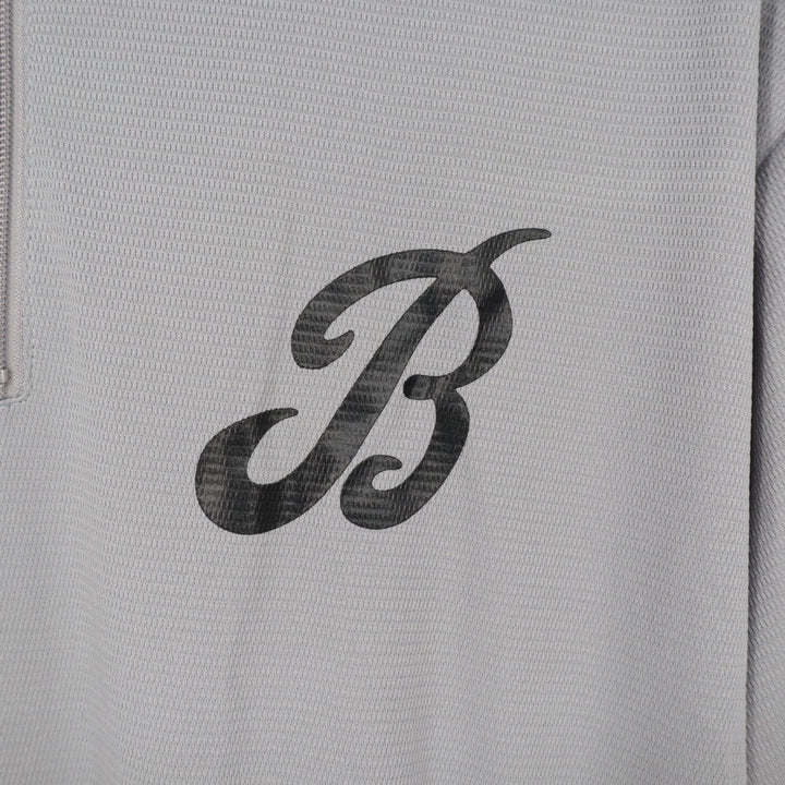 Baseballism Bat Bros BP Tee Mens Large Grey Short Sleeve Quarter Zip Hoodie New