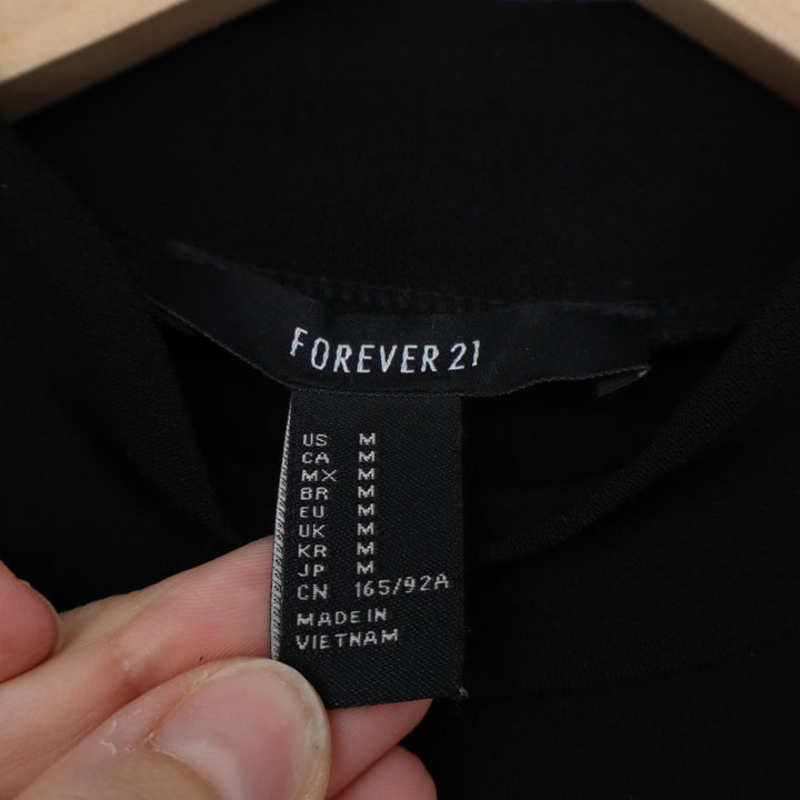 Forever 21 Bodycon Mini Dress Womens Medium Black Knit Mock Neck Party Wear