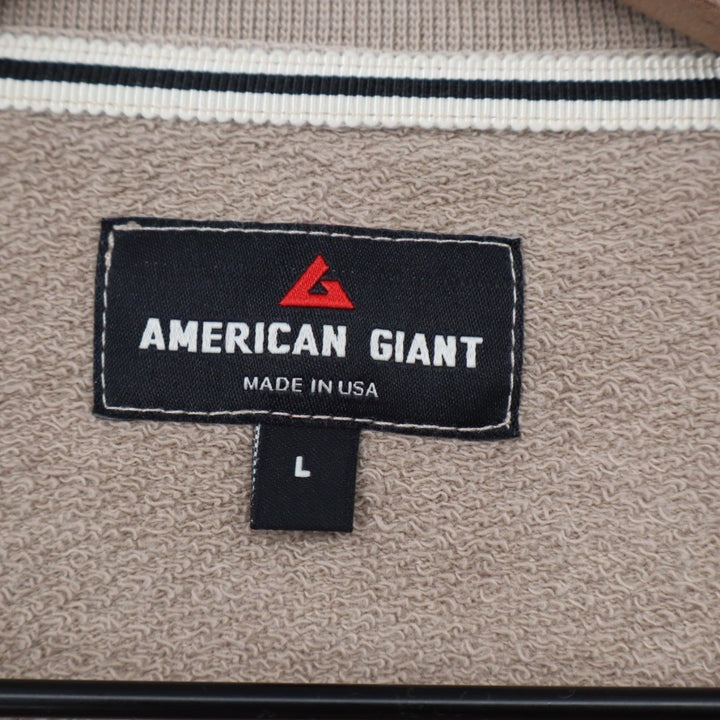 American Giant Vintage Washed Relaxed French Terry Crew Sweatshirt Mens L Beige