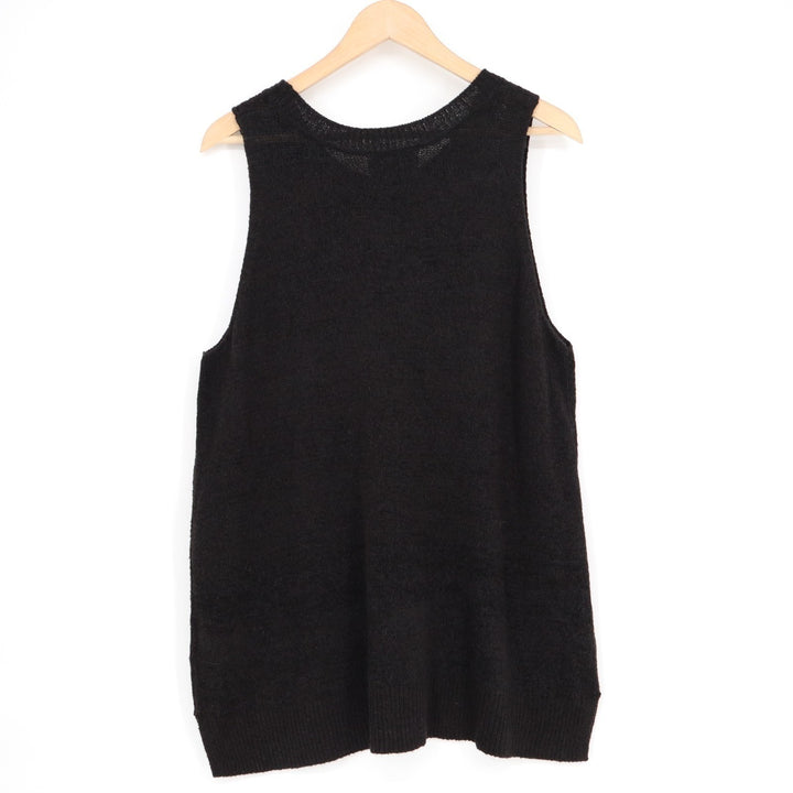 Old Navy Sweater Tank Womens XL Black Rib Knit Relaxed fit Sleeveless Crew Neck