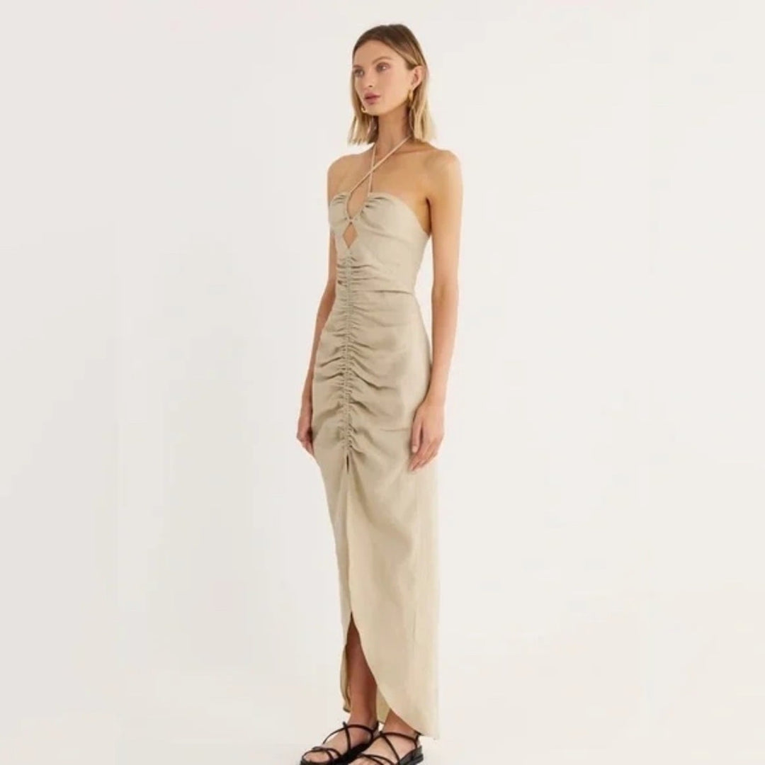Rumer Estelle Halter Maxi Dress Size M
