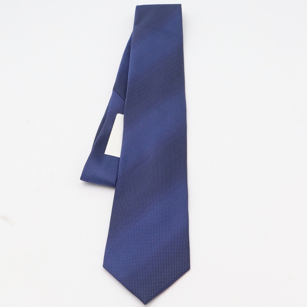 Kenneth Cole Reaction Mens Blue Textured 100% Silk Necktie NEW