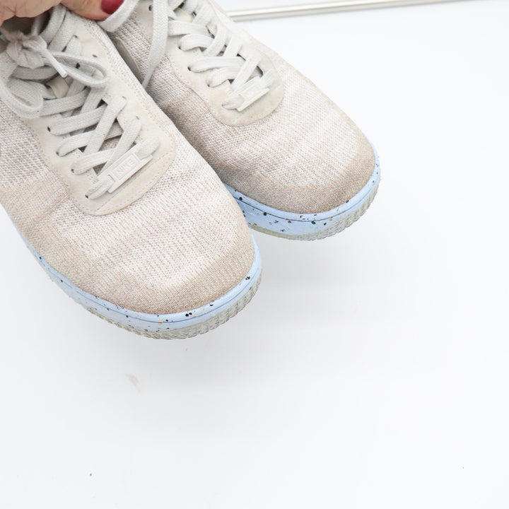 Nike Air Force 1 Crater Flyknit Mens 13 Sail Light Bone Blue Excellent