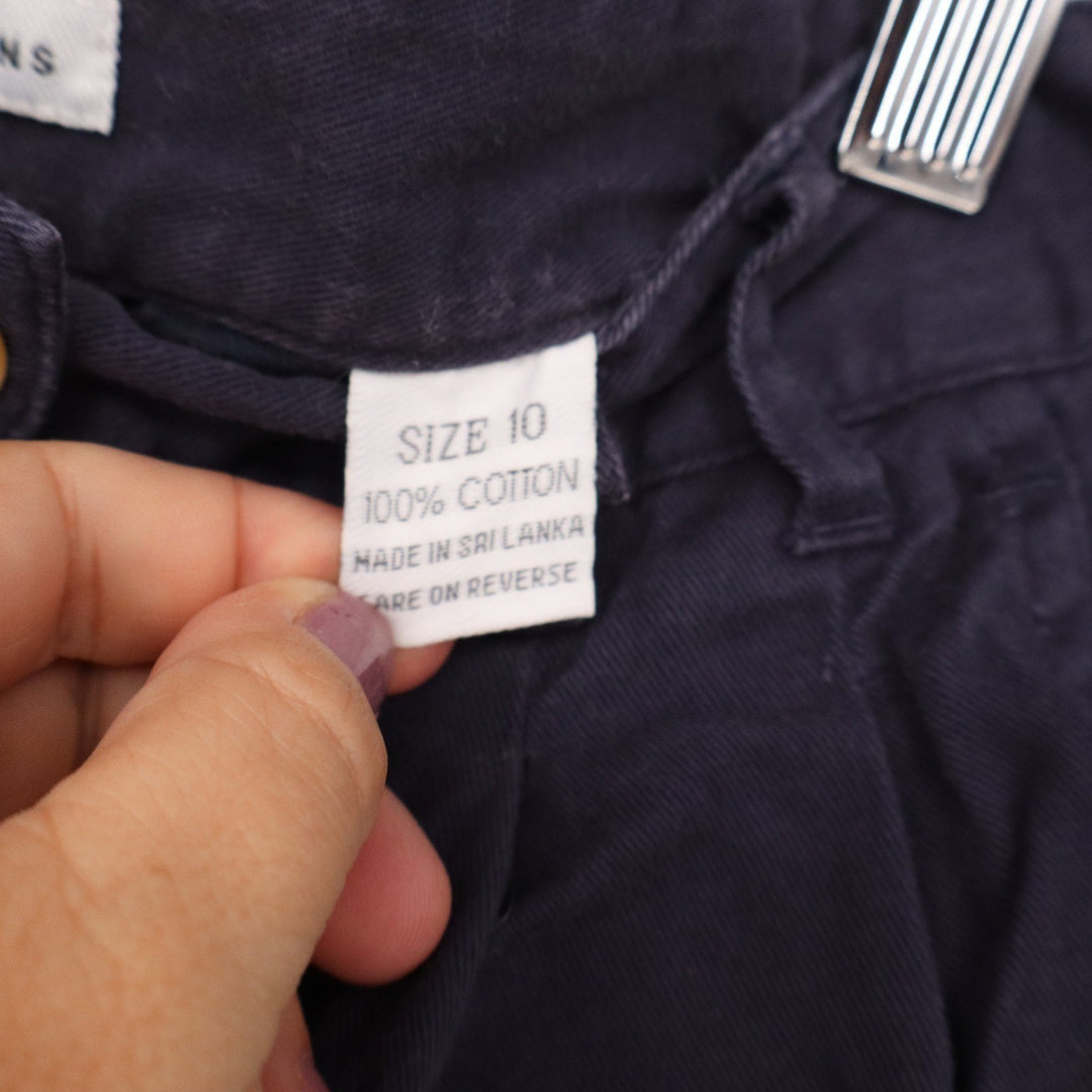 NY Jeans New York Jeans Navy Blue Pleated Trousers High Rise Cotton Pants Sz 10