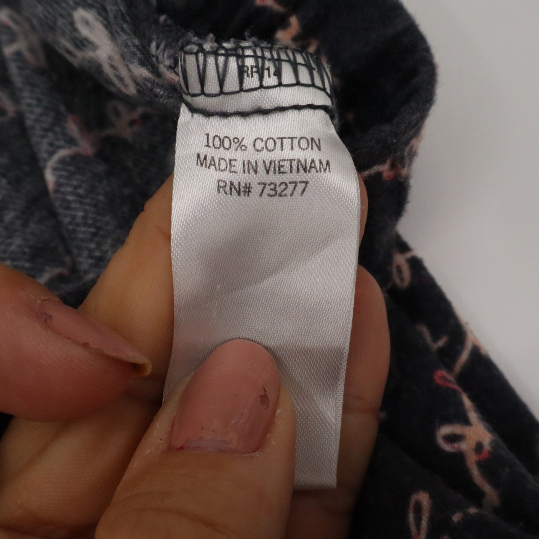 Sonoma Goods For Life Womens Large Pajama Pants Black Pink Script Print Cotton