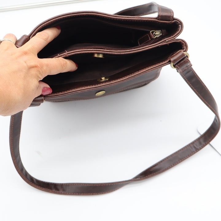 Strada Shoulder Bag Womens OS Brown Faux Leather Multi Pocket Wallet Excellent