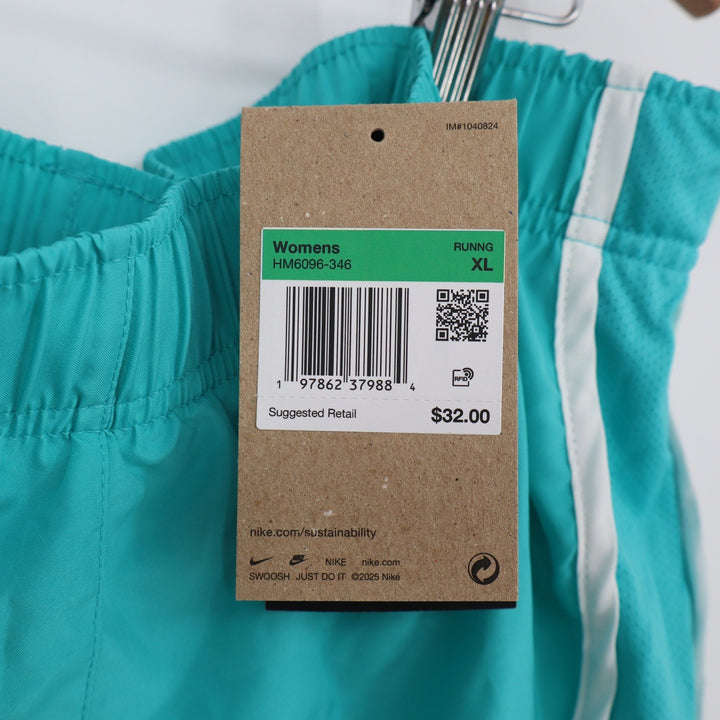 Nike Tempo Dri-FIT Running Shorts Teal Blue White Womens XL