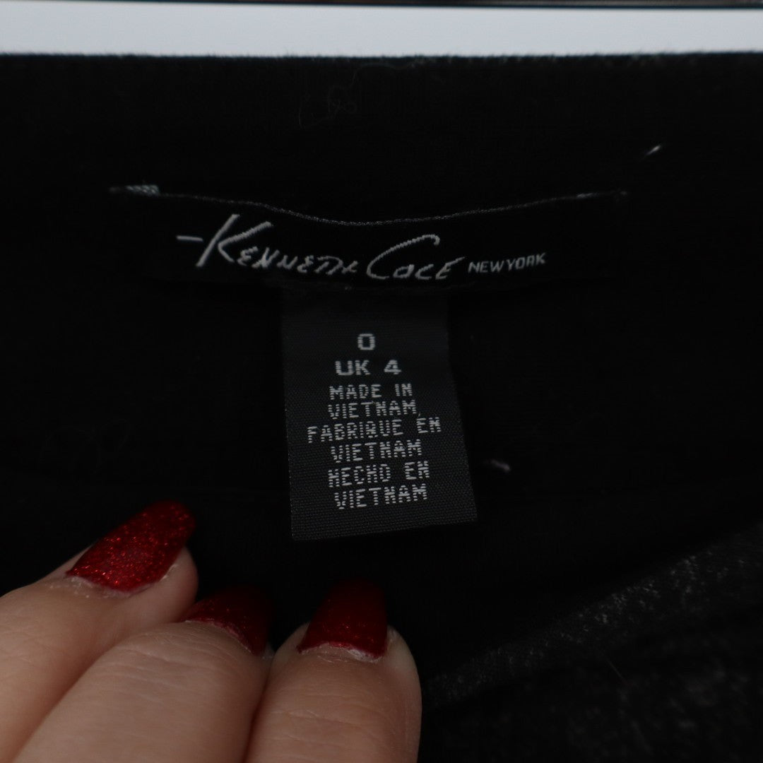 Kenneth Cole New York Pants Women 0 Gray Black Two Tone Slim Leg Career Side Zip