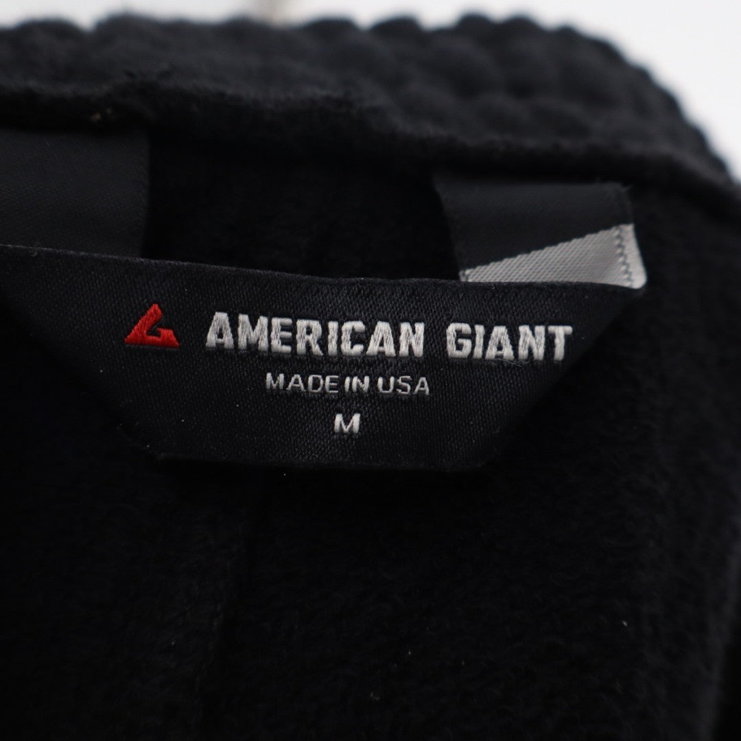 American Giant Sweatshorts Mens M Black Logo Slash Pockets Drawstring Outdoor