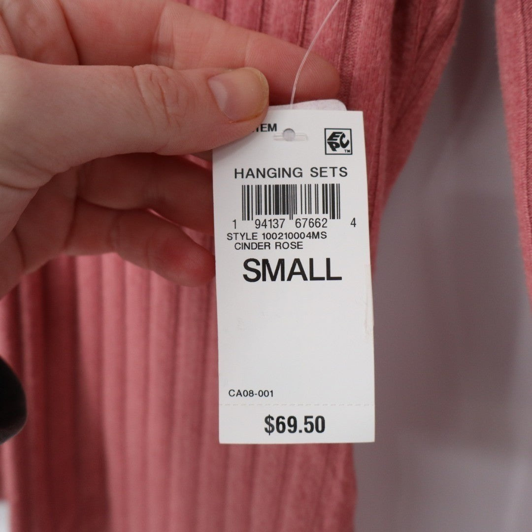 State of Day Intimates Pajama Top Womens Small Cinder Rose Ribbed Henley Neck