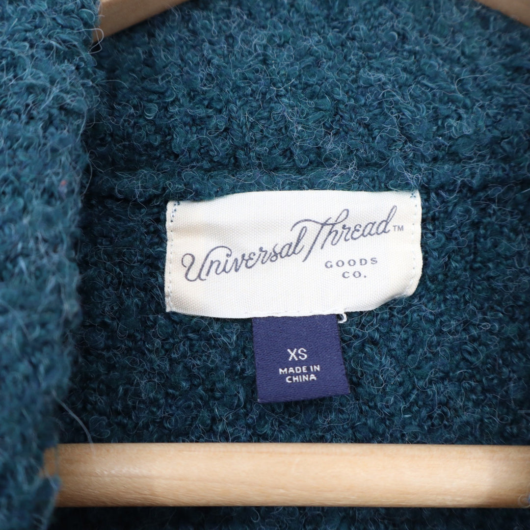Universal Thread Teal Mock Neck Fuzzy Boucle Knit Sweater XS