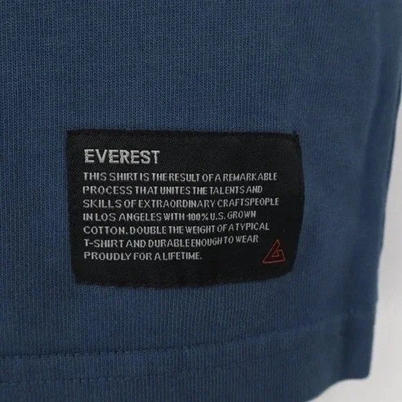 American Giant Everest Tee Shirt Mens XL Blue Ringspun Cotton Jersey Boxy Fit