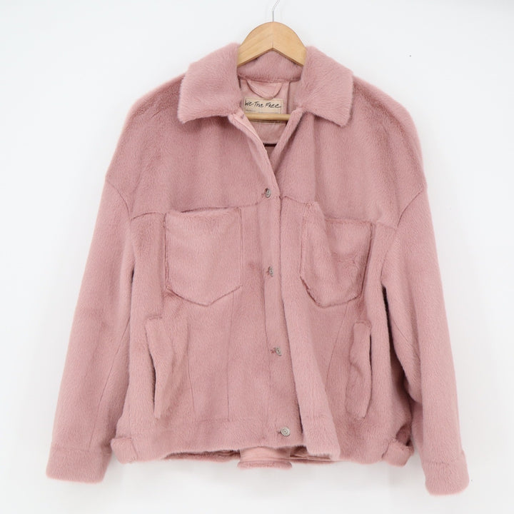 Free People Jacket Women's XS We The Free Mauve Faux Fur Plush NEW