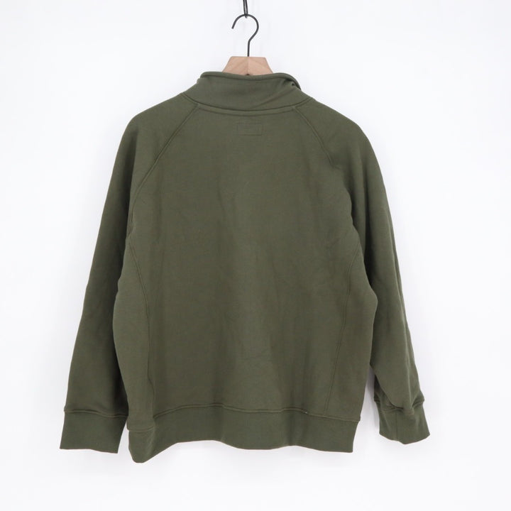 American Giant Midweight Half Zip Sweatshirt Women Large Olive Green Relaxed Fit