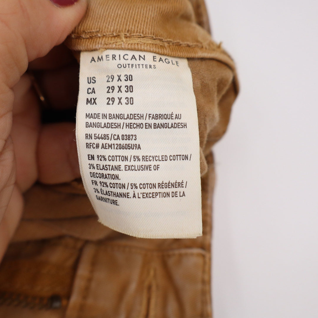American Eagle Pants Mens 29x30 Flex Slim Chino Khaki Tan Stretch Excellent