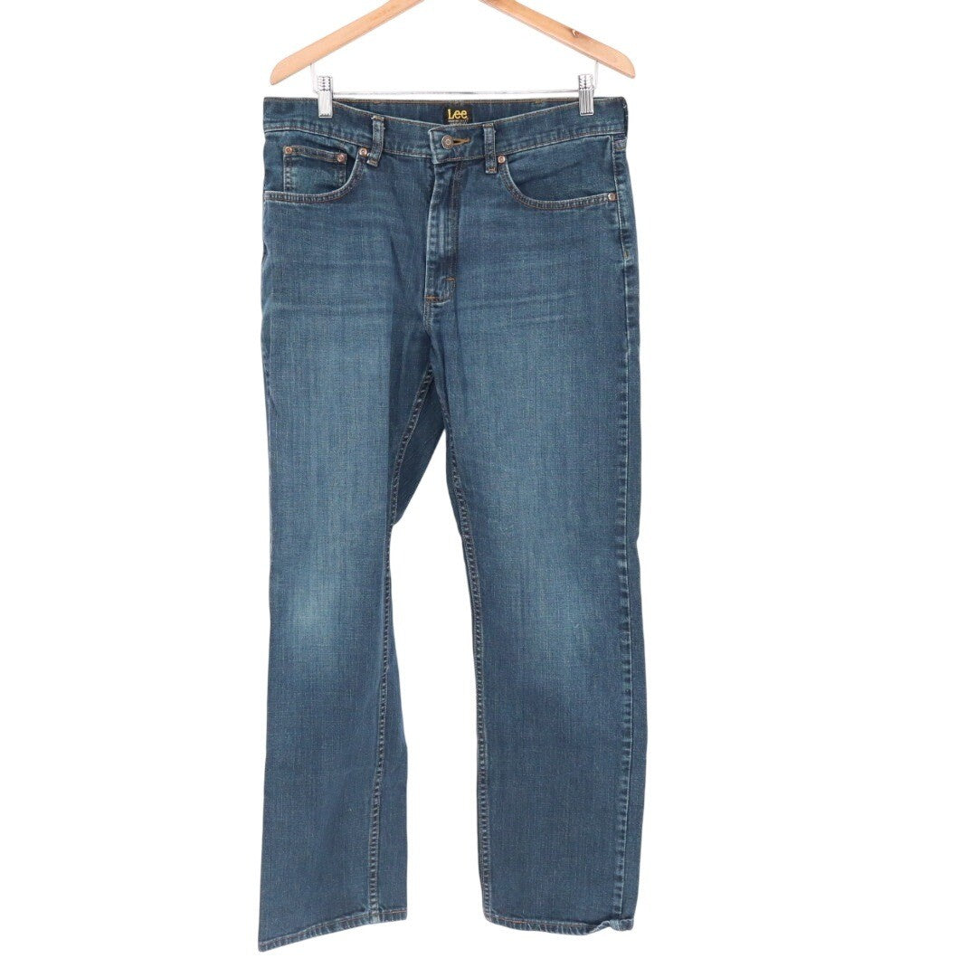 Lee Premium Select Regular Fit Men Jeans 34x32 Blue Cotton Blend