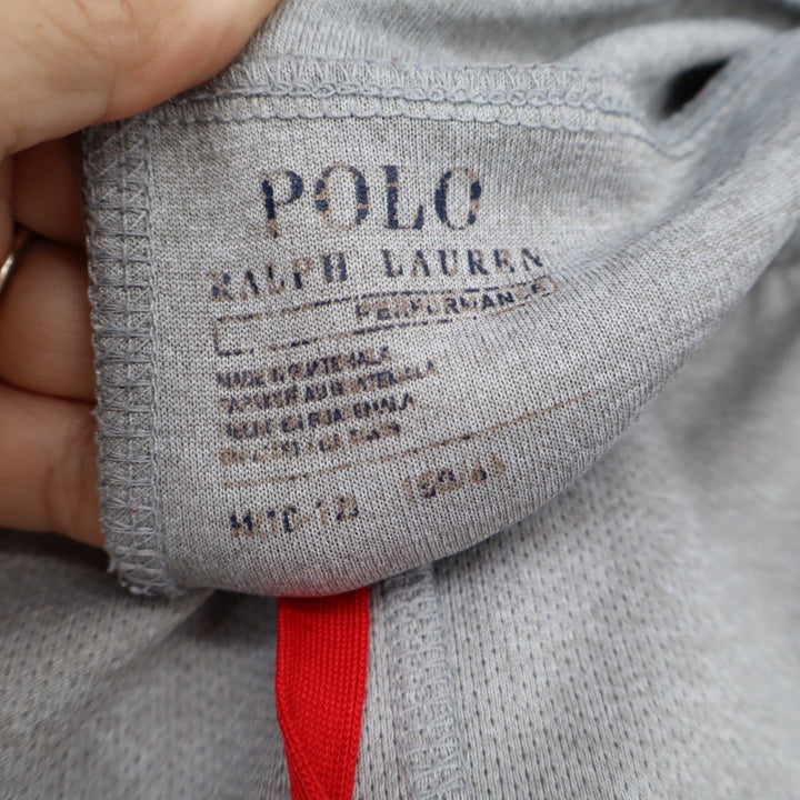 Polo Ralph Lauren Shorts Boys M Performance Grey Geometric Side Panel Excellent