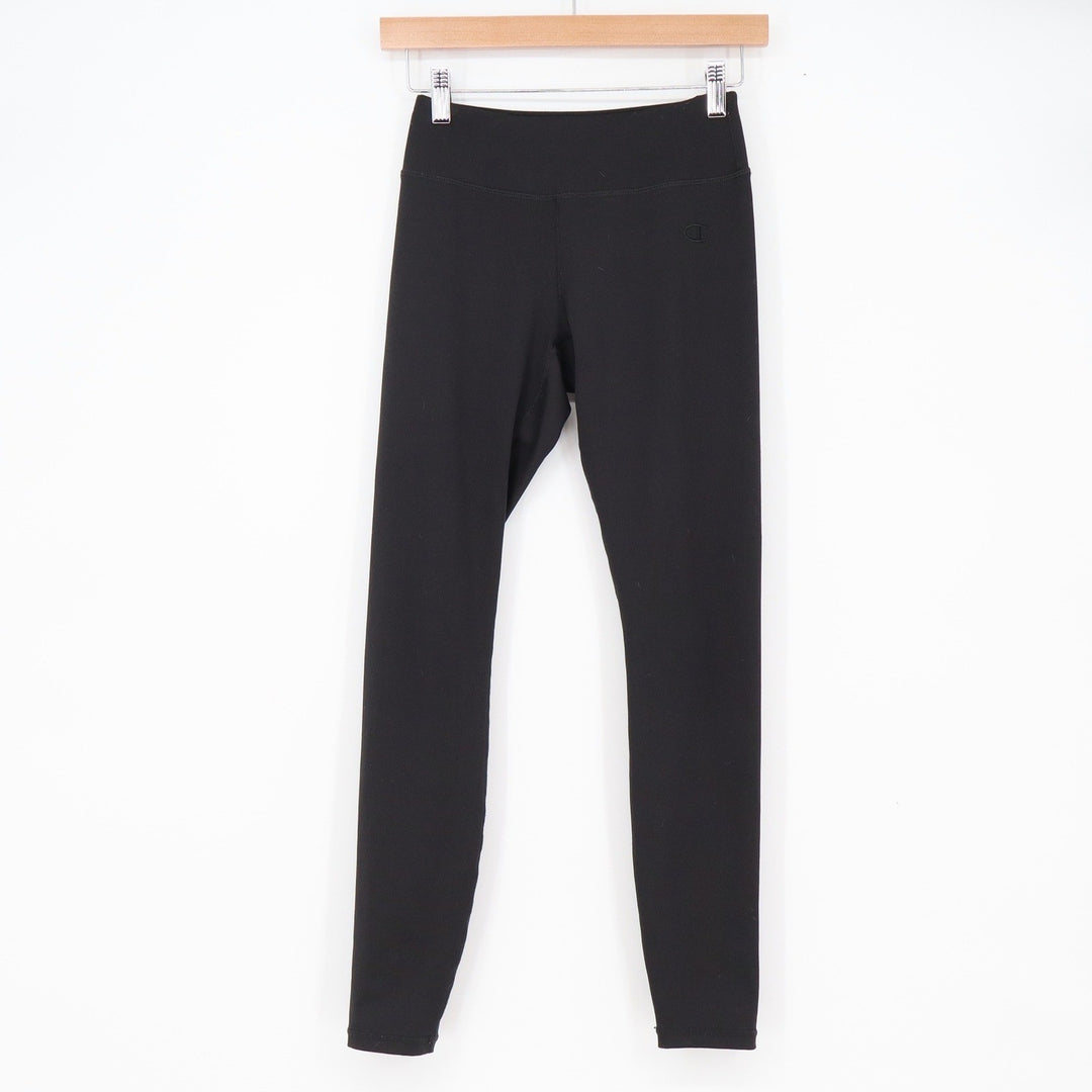 Champion Leggings Womens S Activewear Black Embroidered Logo Excellent