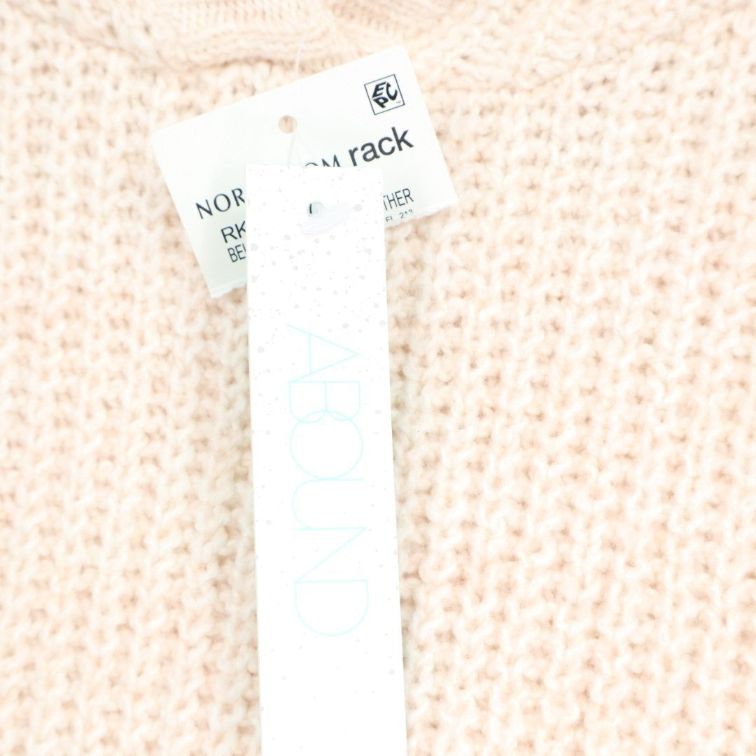 Abound Sweater Women XS Oatmeal Knit Cotton Cozy Ribbed Back Slit Hooded Outdoor