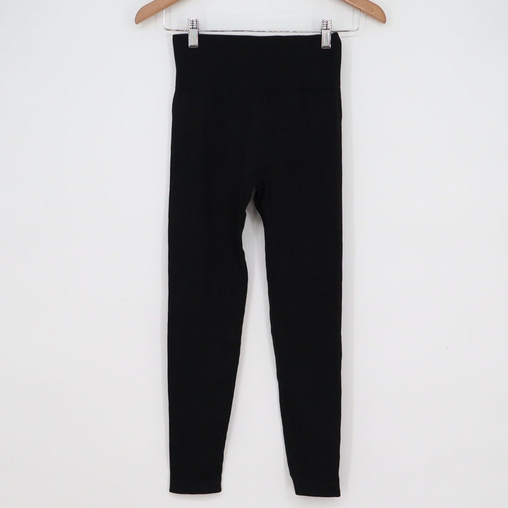 OQQ Womens High Waisted Ribbed Leggings Black Size M Seamless Yoga Pants