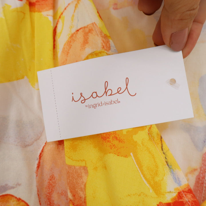 Isabel Maternity Floral Flutter Sleeve Tiered Midi Dress XXL Yellow Multi NWT