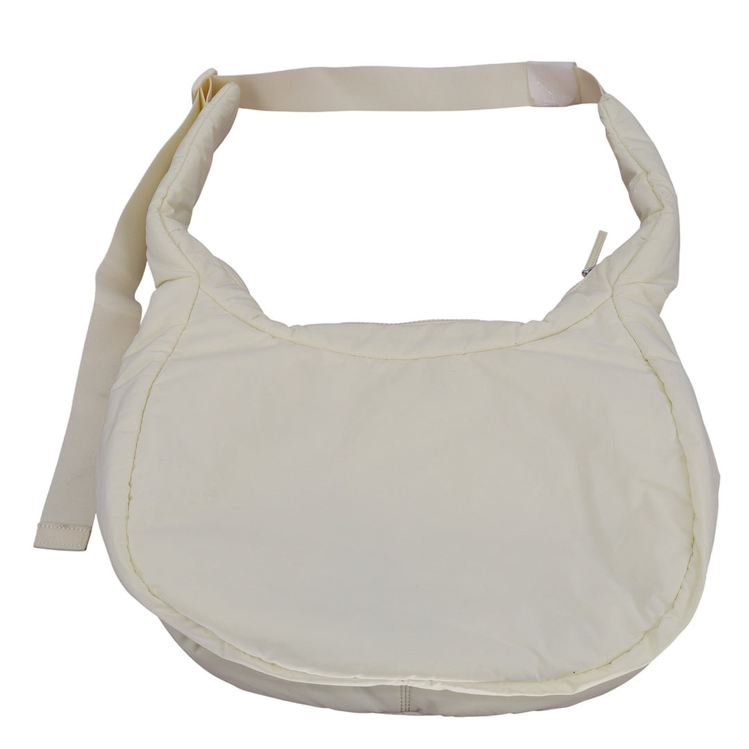 Athleta Puffer Crossbody Bag Cream Yellow Quilted Nylon Hobo Adjustable Strap