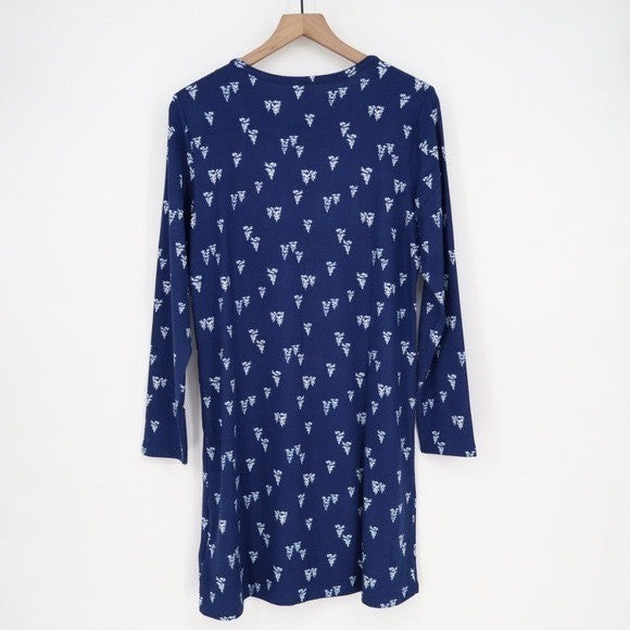 Charter Club Intimates Sleep Shirt Long Sleeve Knit Nightgown Forest Blue M