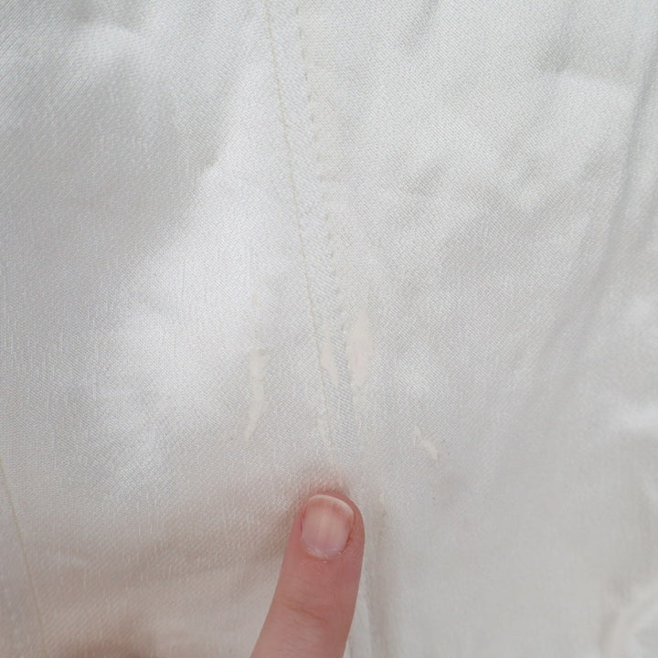 Zara Corset Top Women's Small White Satin Hook & Eye Front Off The Shoulder