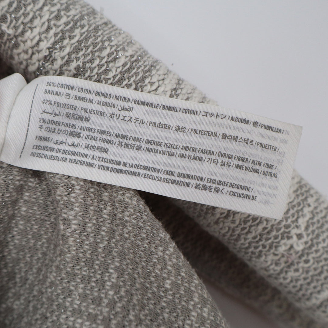 Abercrombie & Fitch Womens XS Oatmeal Metallic Knit Side Zipper Sweater
