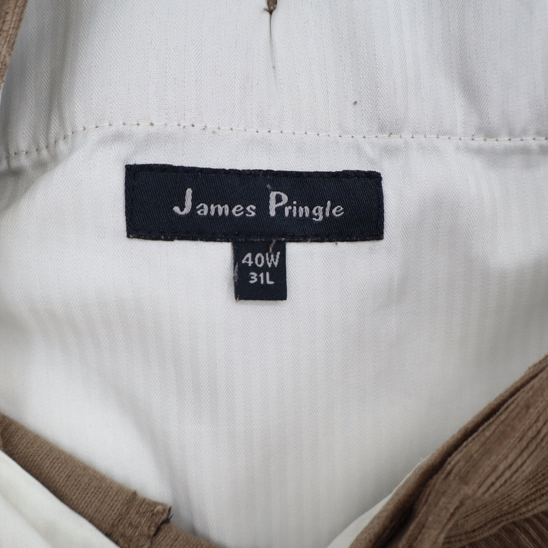 James Pringle Pants Mens 40W Corduroy Brown Straight Leg Casual Excellent