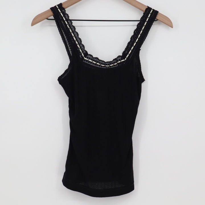 Intimately Free People Only You Tank Top Womens XS Black Round Neck Wide Strap
