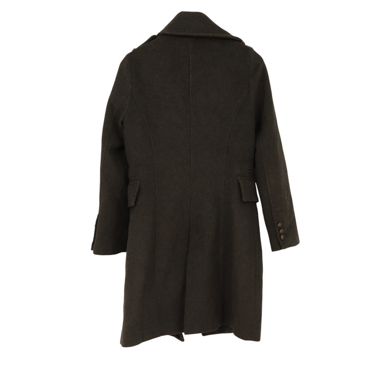Forever 21 Wool Pea Coat Womens M Double Breasted Olive Green Military Good