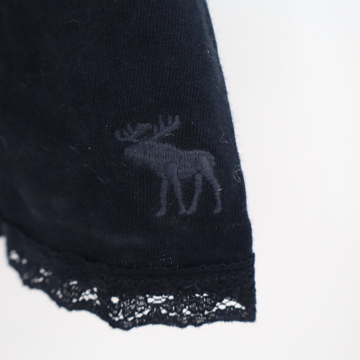 Abercrombie & Fitch Black Lace Racerback Tank Top Ruffle Trim Small
