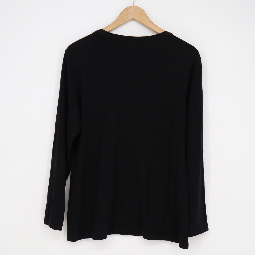 Apt 9 Essential Tee Womens XL Black Long Sleeve Crew Neck Knit Top