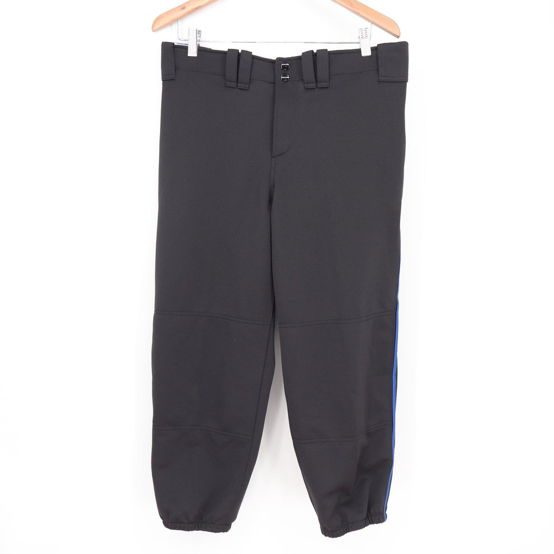Mizuno Women XL Black Royal Blue Stripe Elastic Bottom Softball Pants