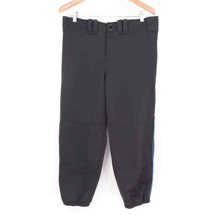 Mizuno Women XL Black Royal Blue Stripe Elastic Bottom Softball Pants