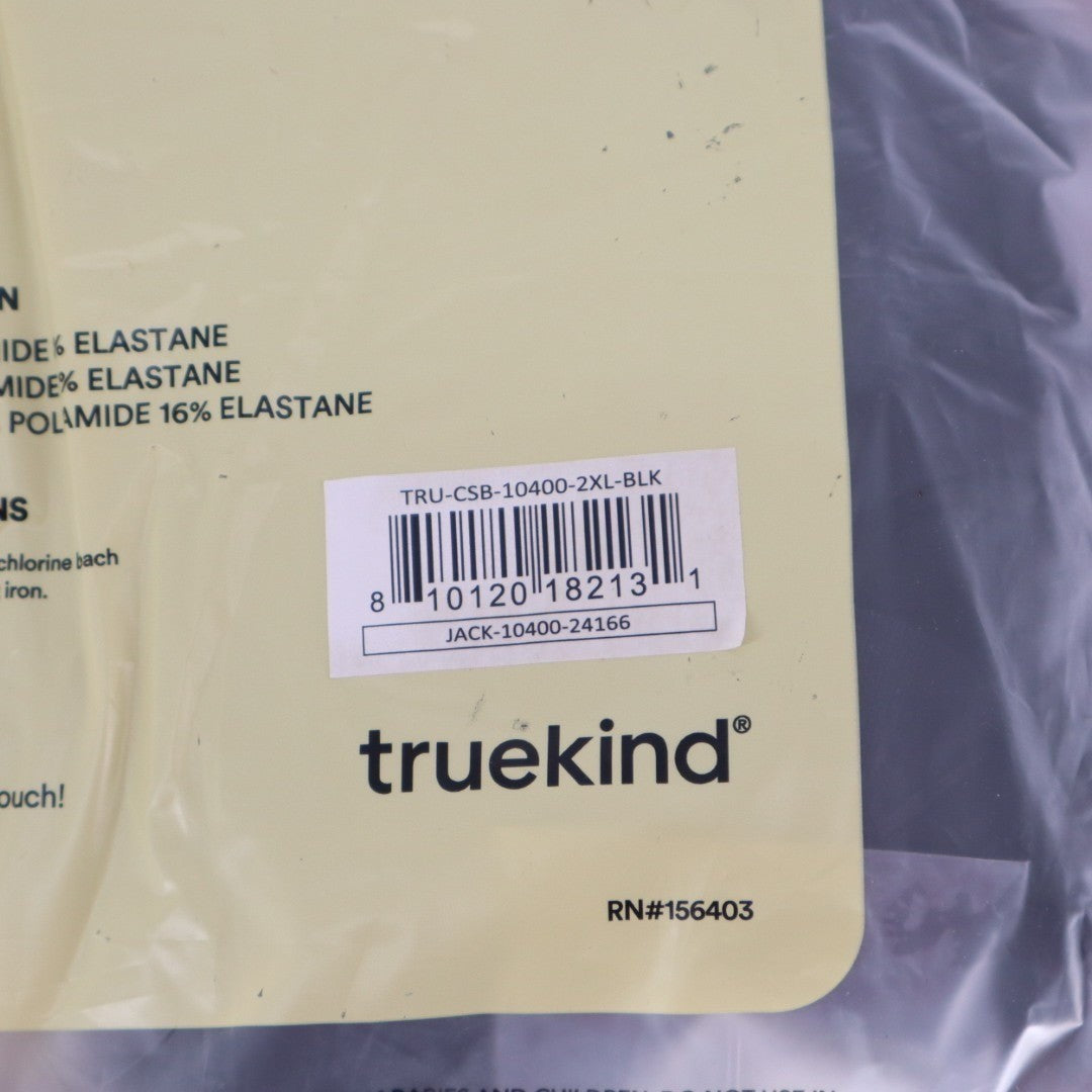 Truekind Convertible Strapless Bandeau Bra Women 2XL Black Stretch Wireless
