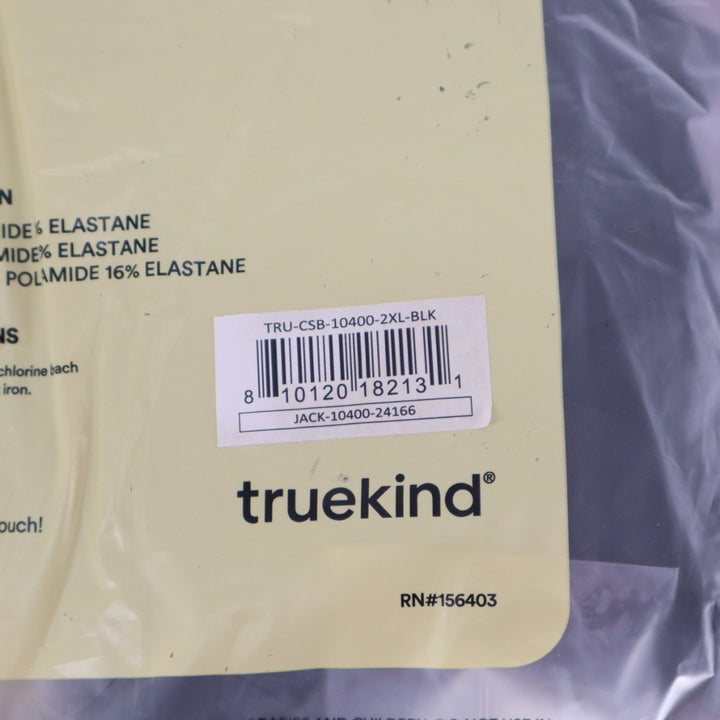 Truekind Convertible Strapless Bandeau Bra Women 2XL Black Stretch Wireless